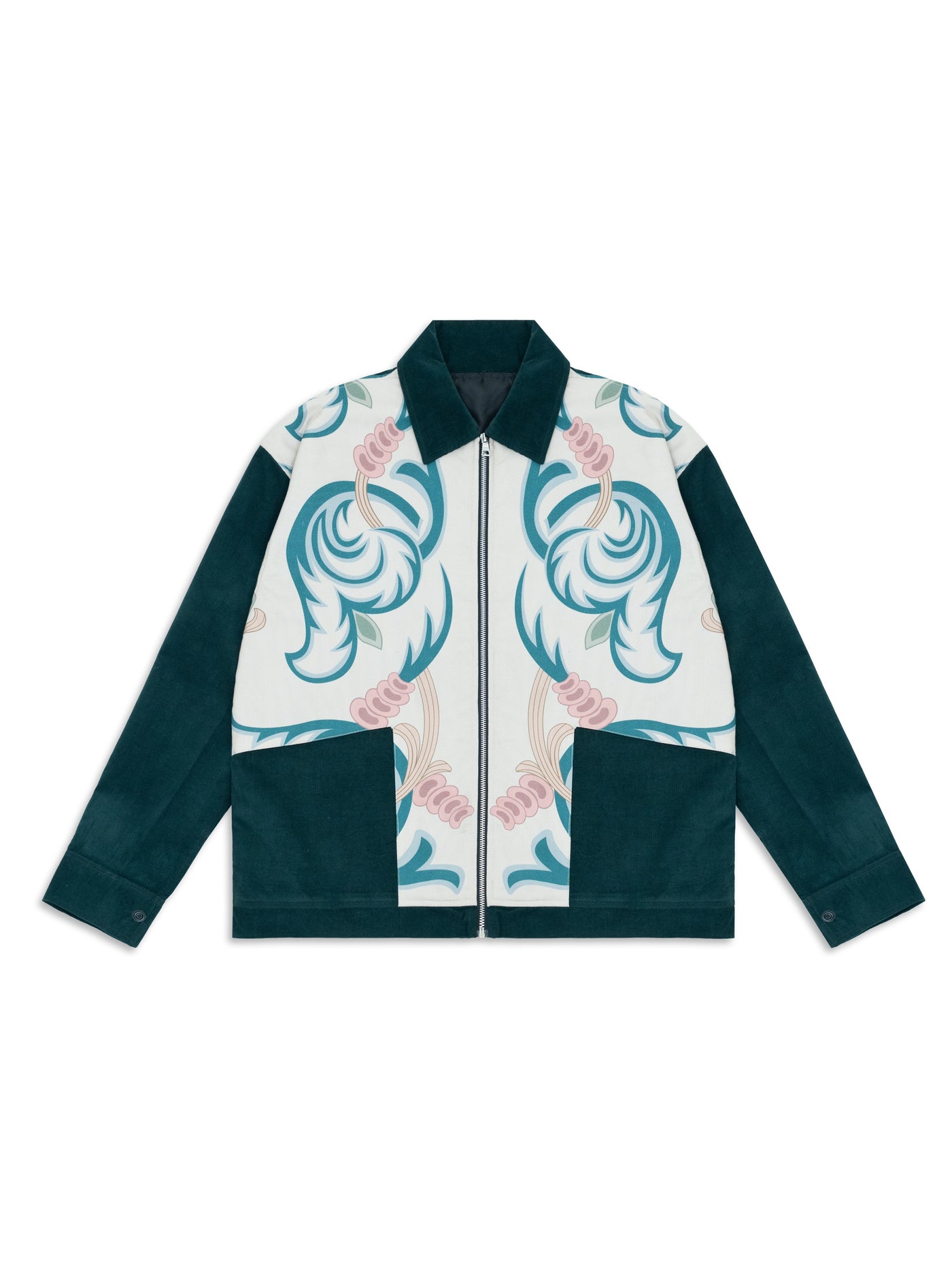 Teal Corduroy Bloom Jacket