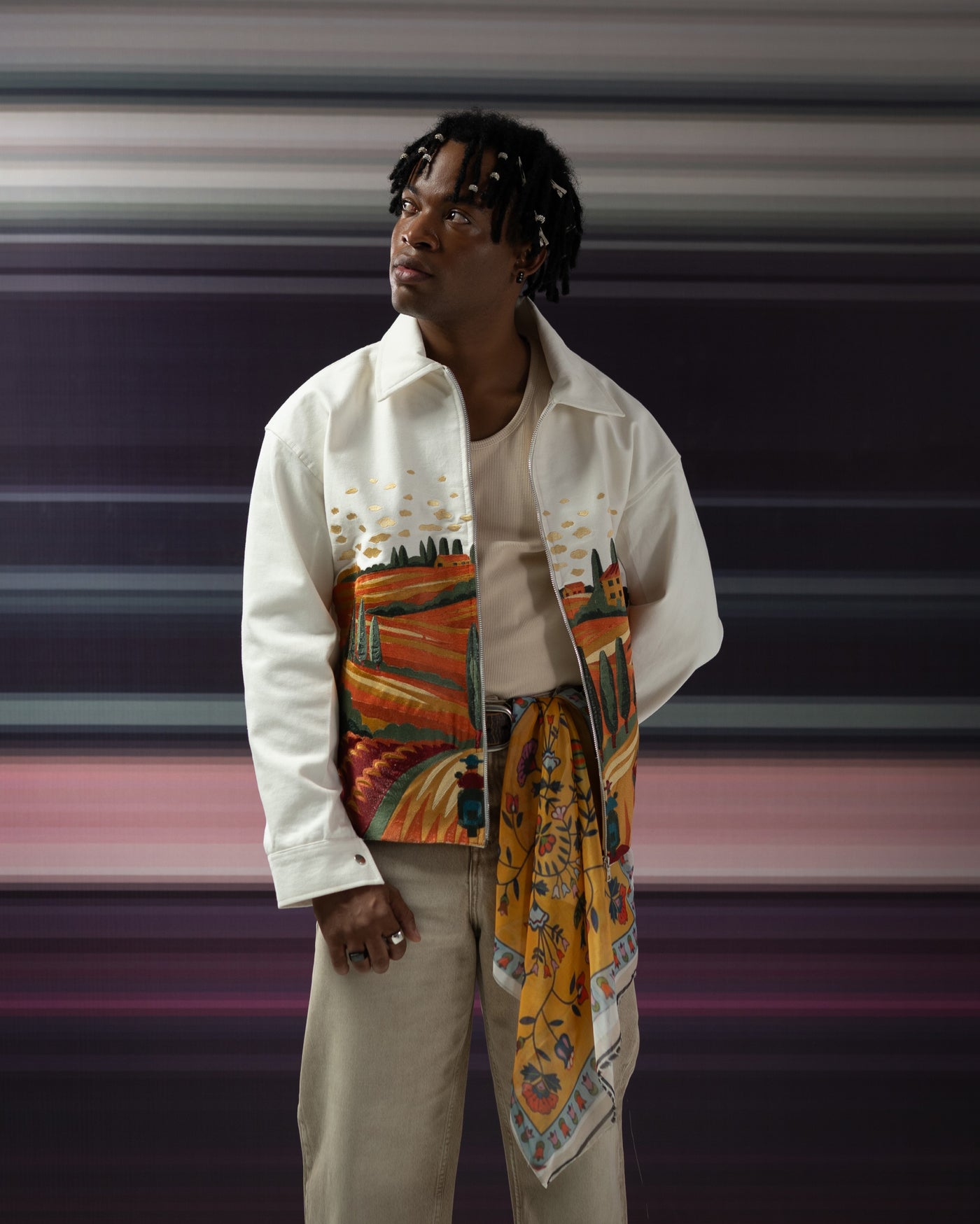 Bucolic-view Canvas jacket