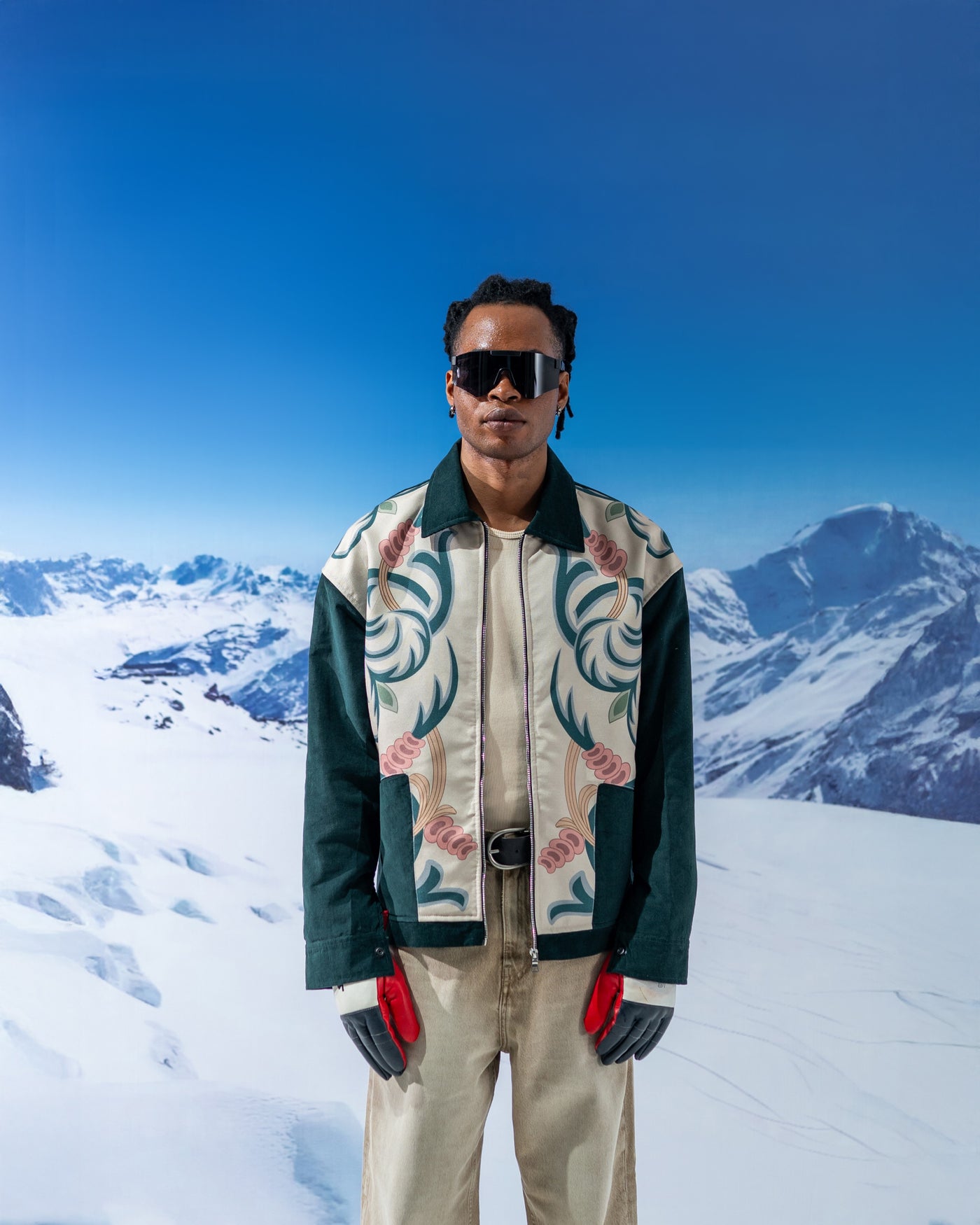 Teal Corduroy Bloom Jacket