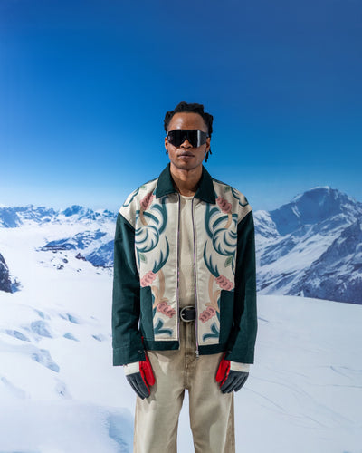 Teal Corduroy Bloom Jacket