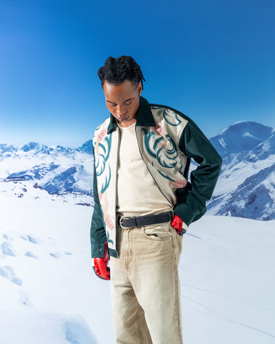 Teal Corduroy Bloom Jacket