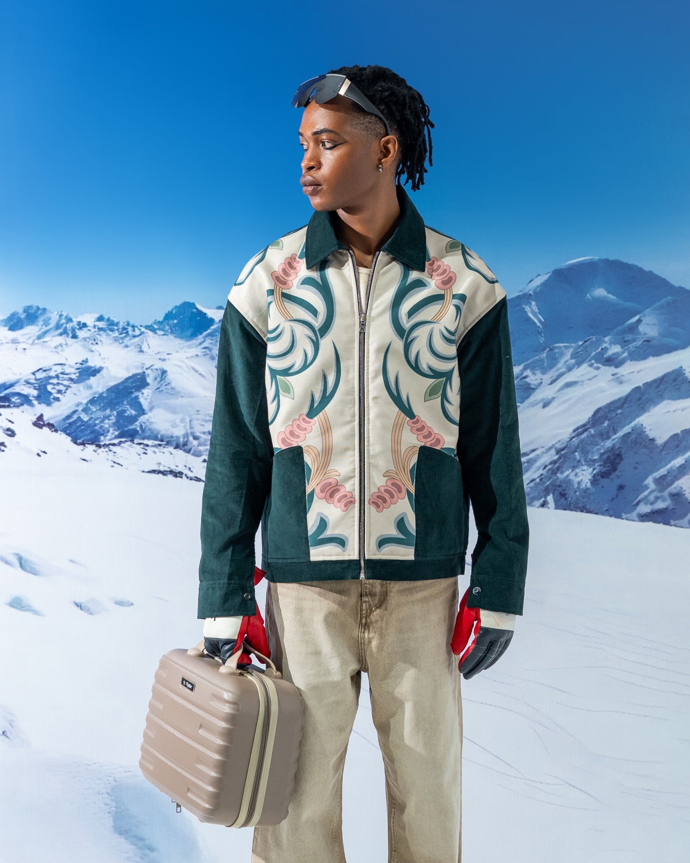 Teal Corduroy Bloom Jacket