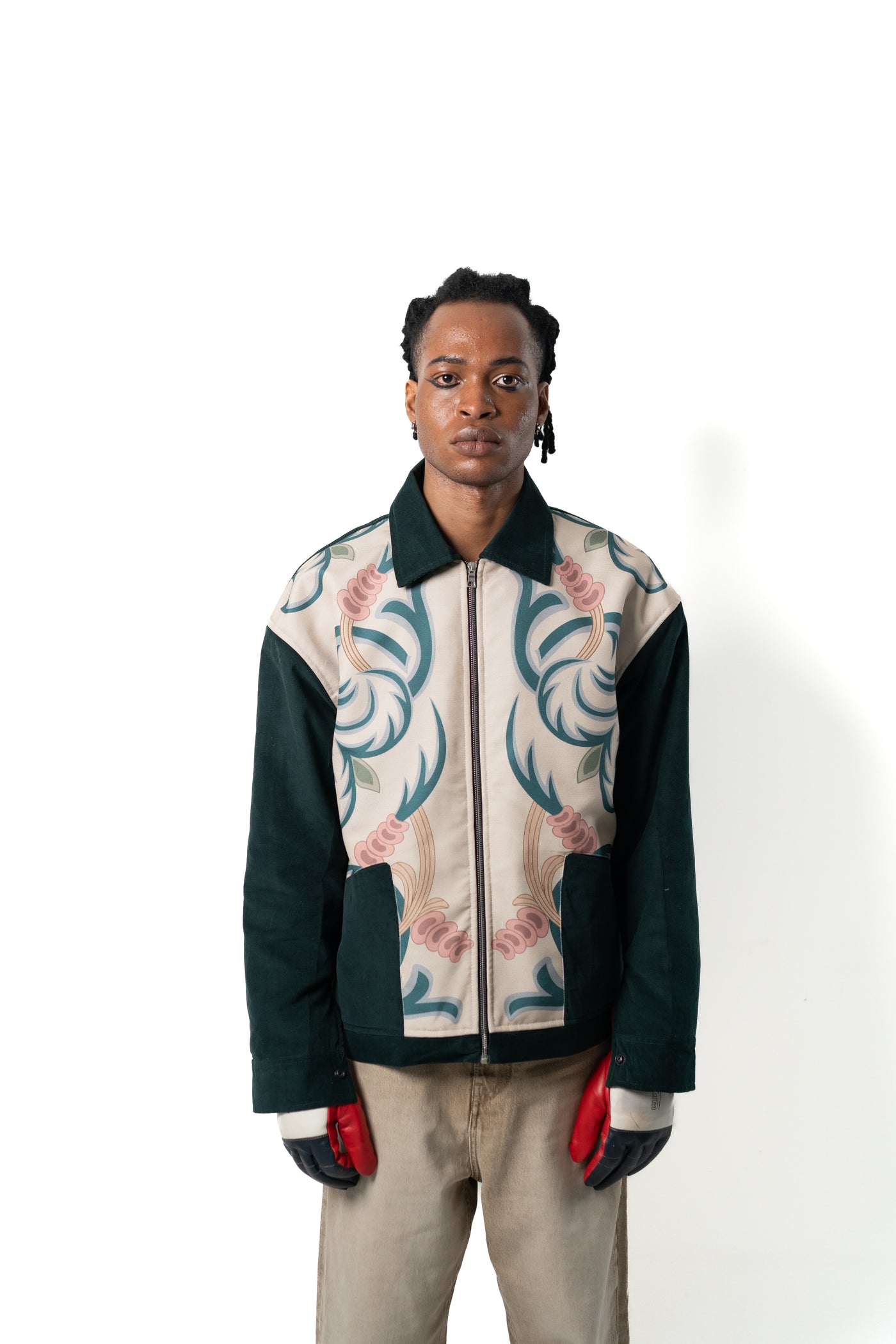 Teal Corduroy Bloom Jacket