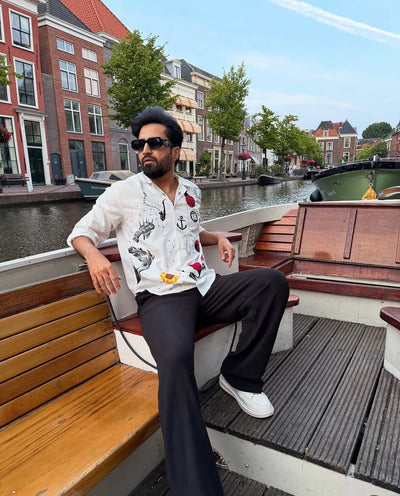 Boy White Printed Shirt